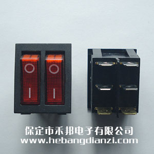 KCD8-212N雙聯(lián)船型開關(guān) 紅色